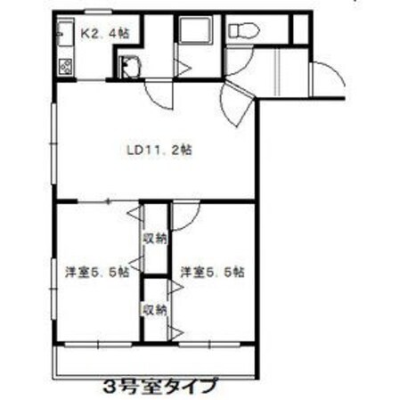 発寒駅 徒歩15分 2階の物件間取画像